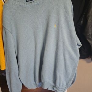 Polo by Ralph Lauren Men's Light Blue Crewneck Sweater